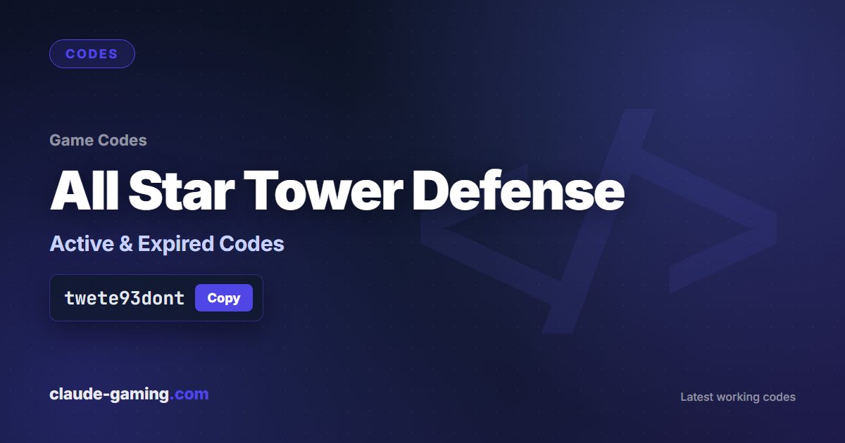 All Star Tower Defense codes