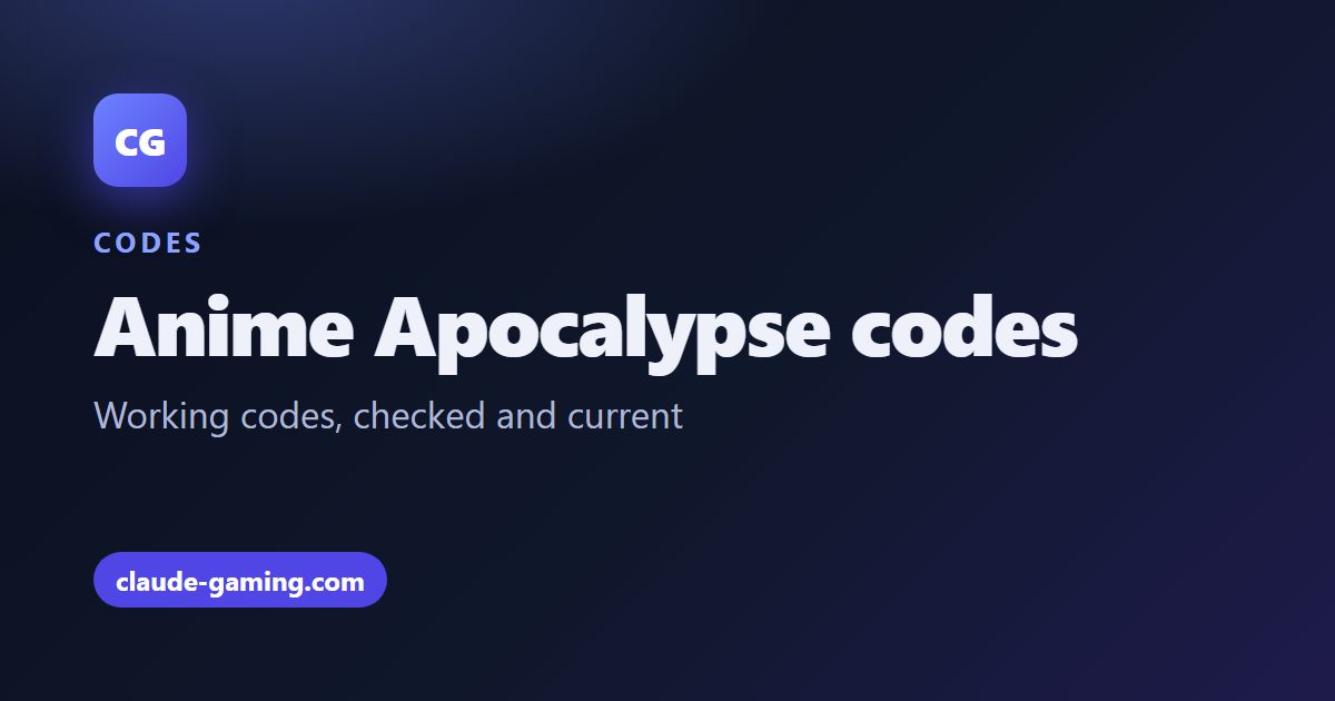 Anime Apocalypse codes