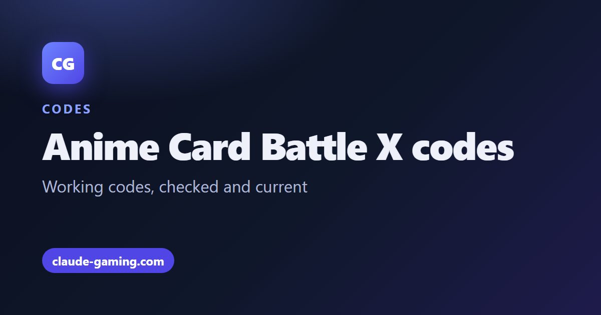 Anime Card Battle X codes