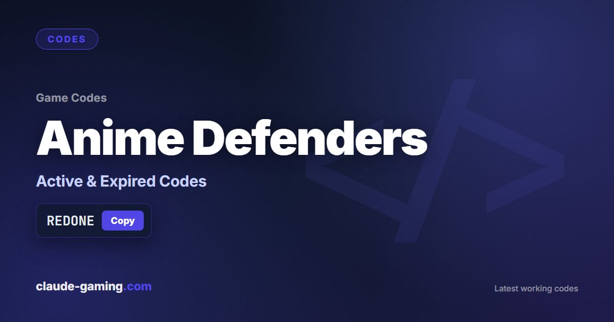 Anime Defenders codes