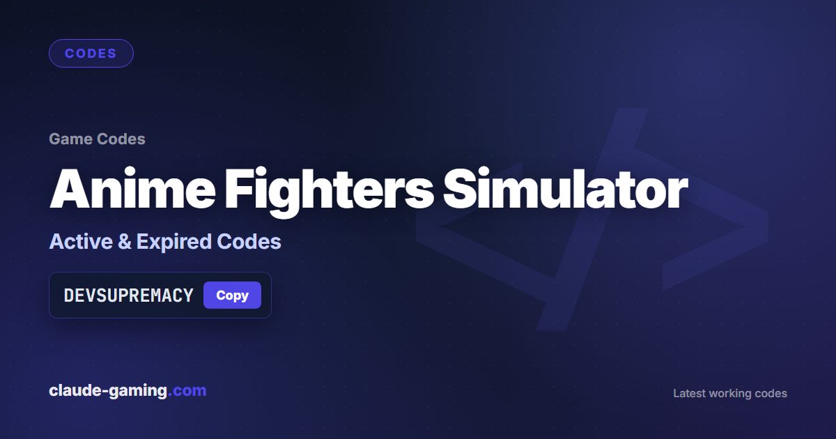 Anime Fighters Simulator codes