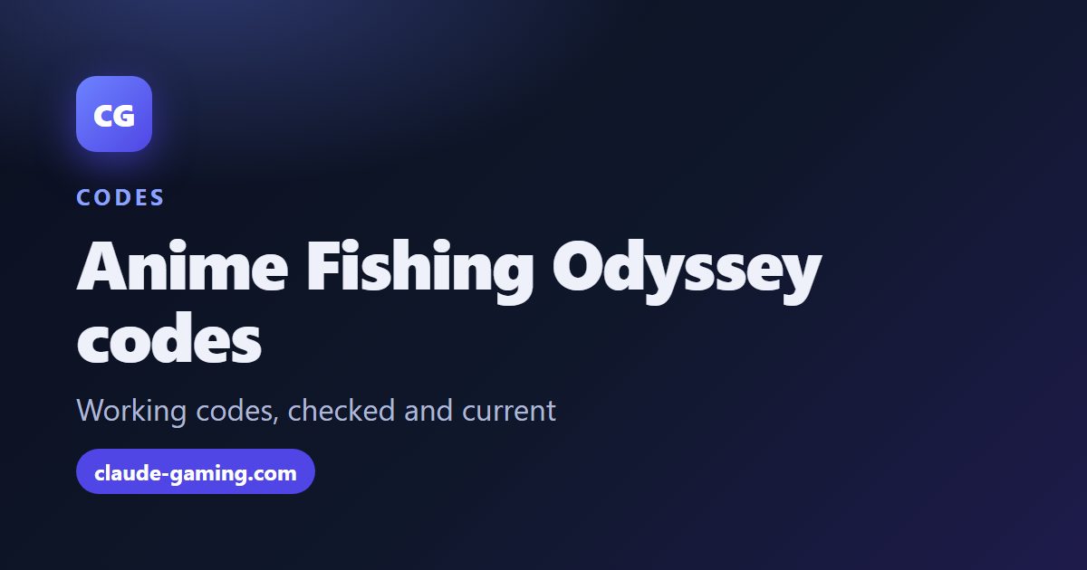 Anime Fishing Odyssey codes