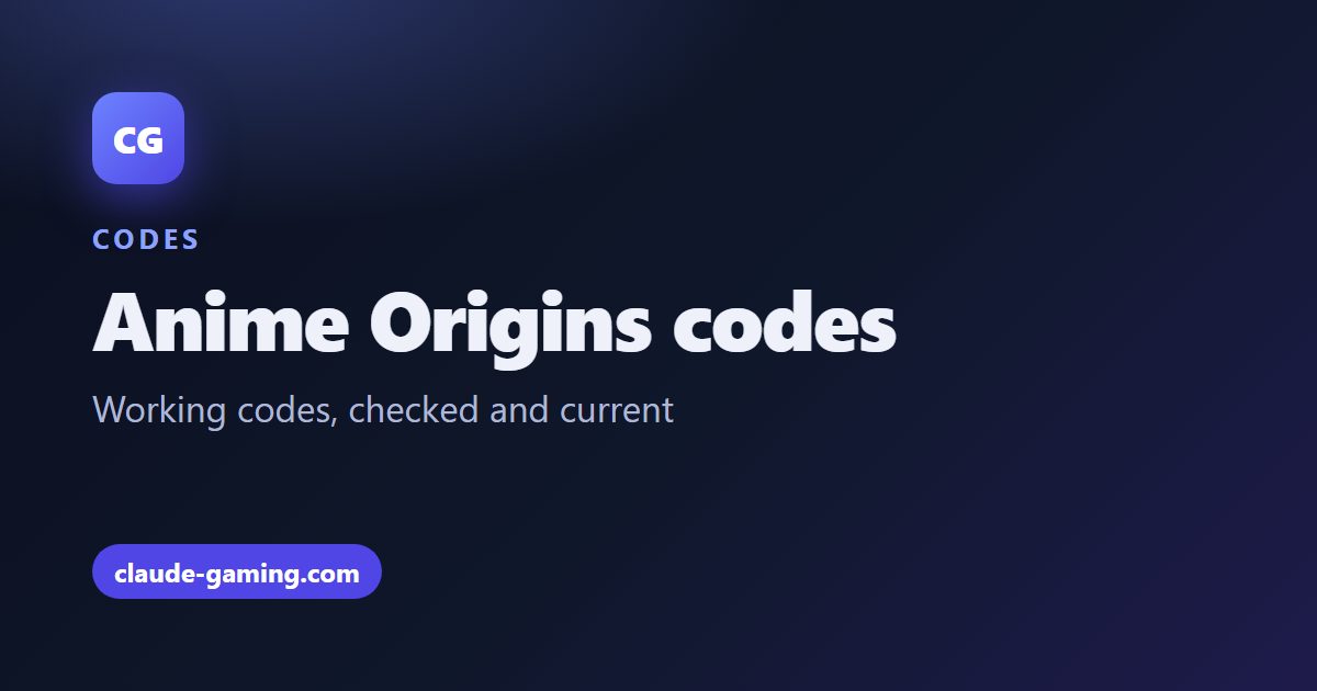 Anime Origins codes