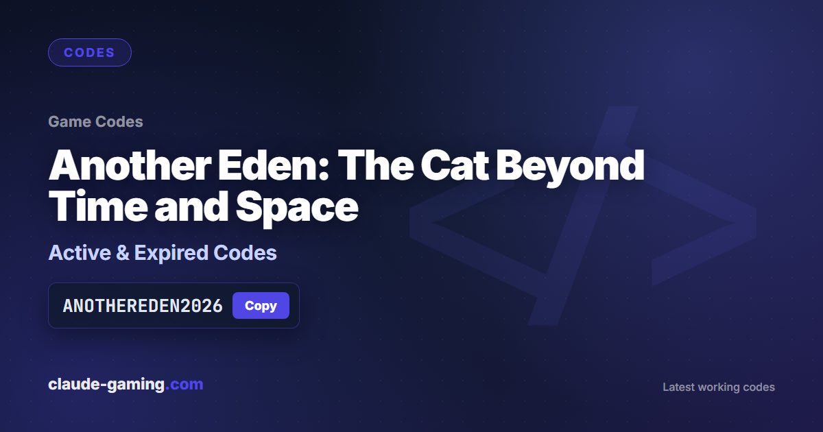 Another Eden: The Cat Beyond Time and Space codes