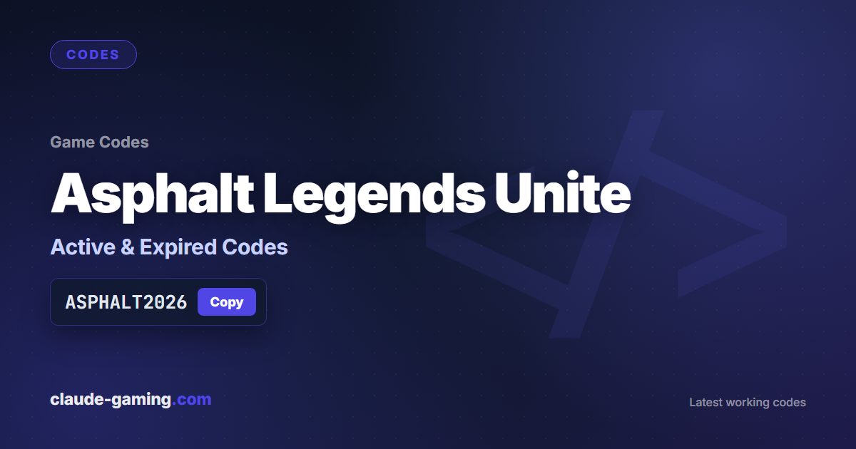 Asphalt Legends Unite codes