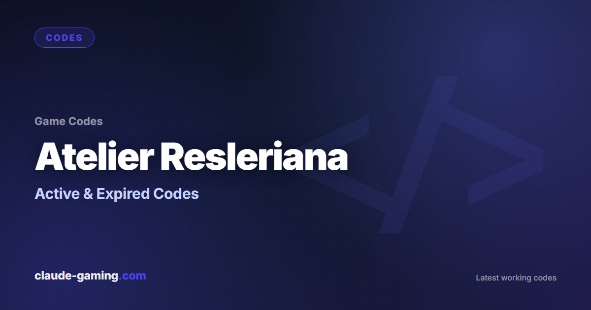 Atelier Resleriana codes