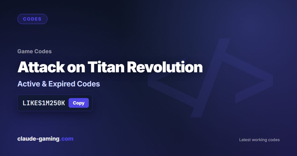 Attack on Titan Revolution codes