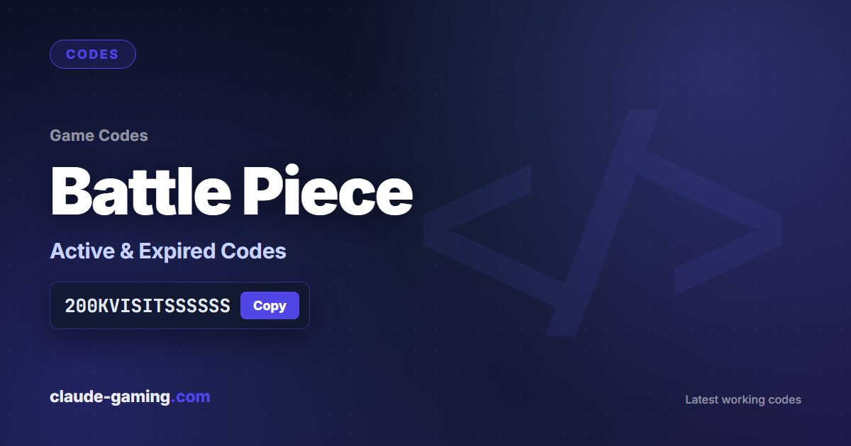 Battle Piece codes