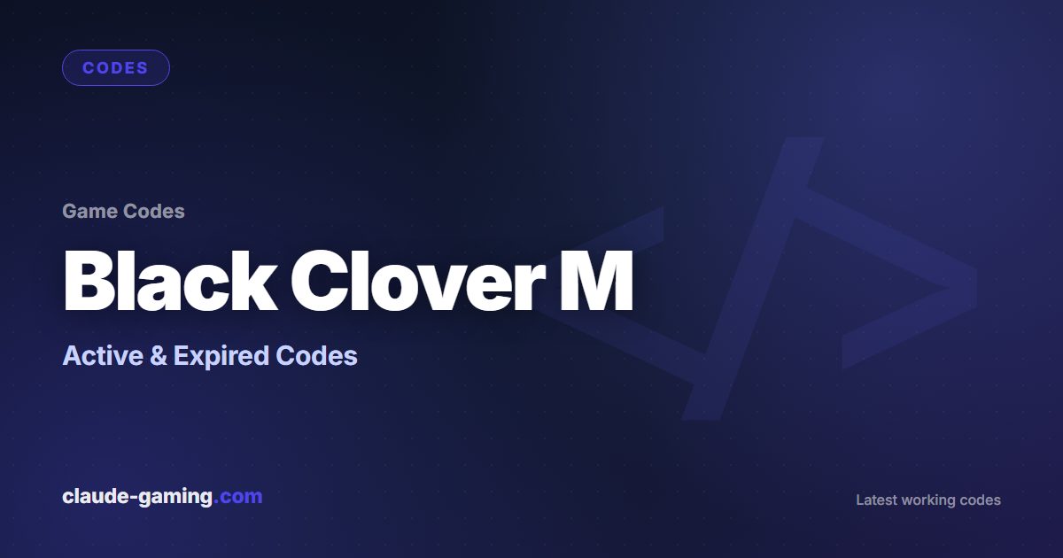 Black Clover M codes