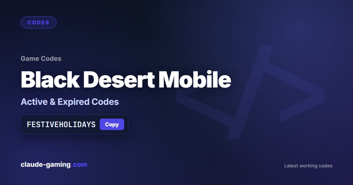 Black Desert Mobile codes