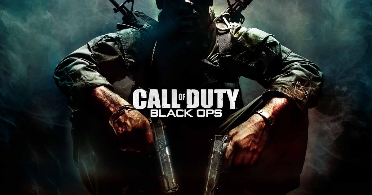 Official Call of Duty: Black Ops key art showing a soldier holding two pistols