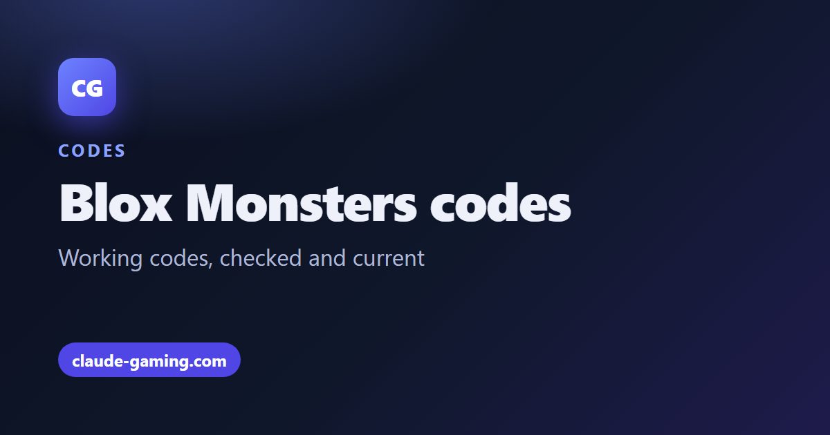 Blox Monsters codes