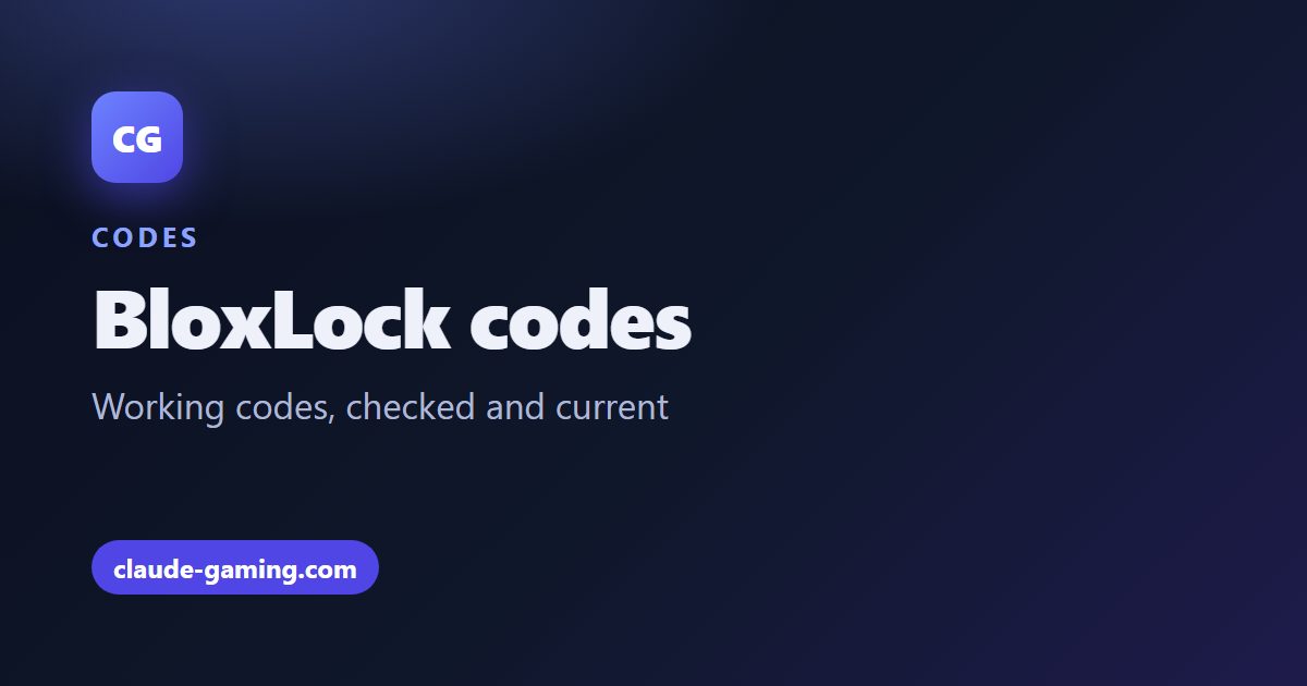 BloxLock codes