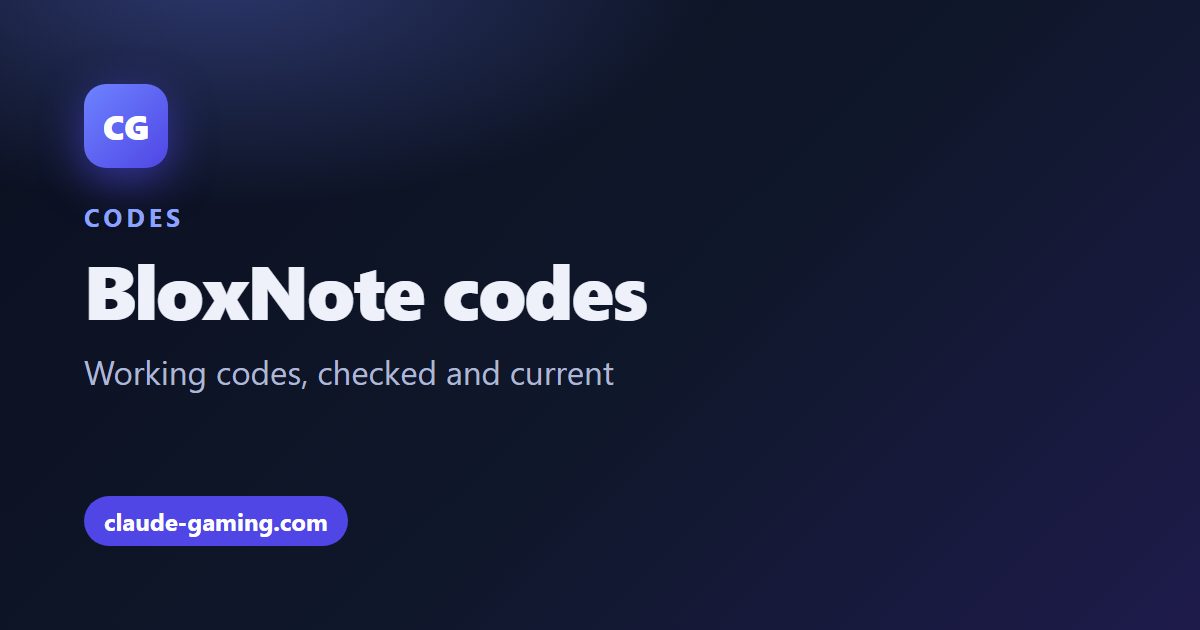 BloxNote codes