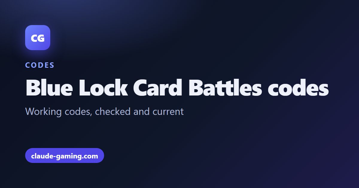 Blue Lock Card Battles codes