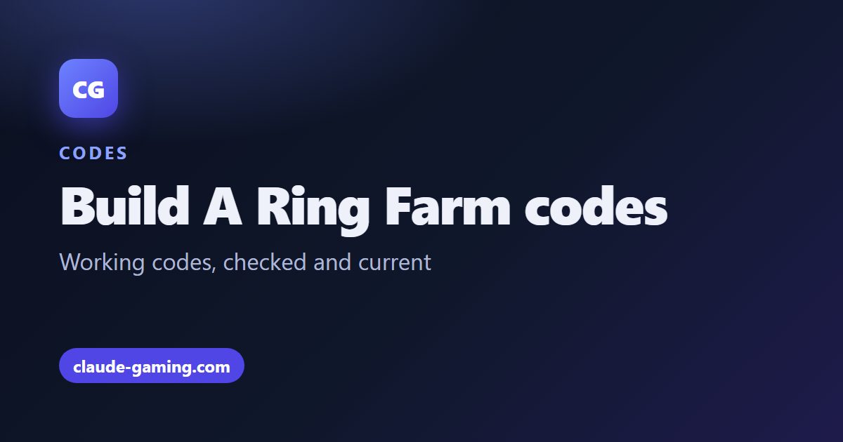 Build A Ring Farm codes