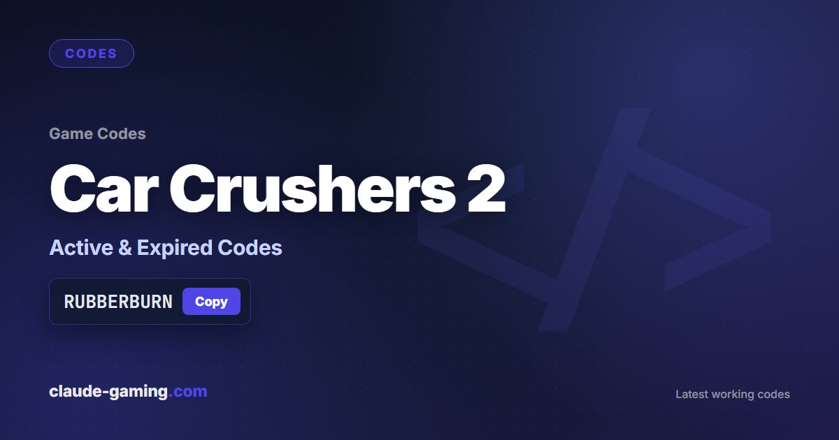 Car Crushers 2 codes