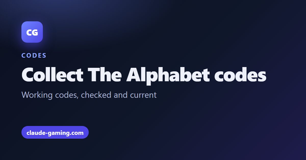 Collect The Alphabet codes