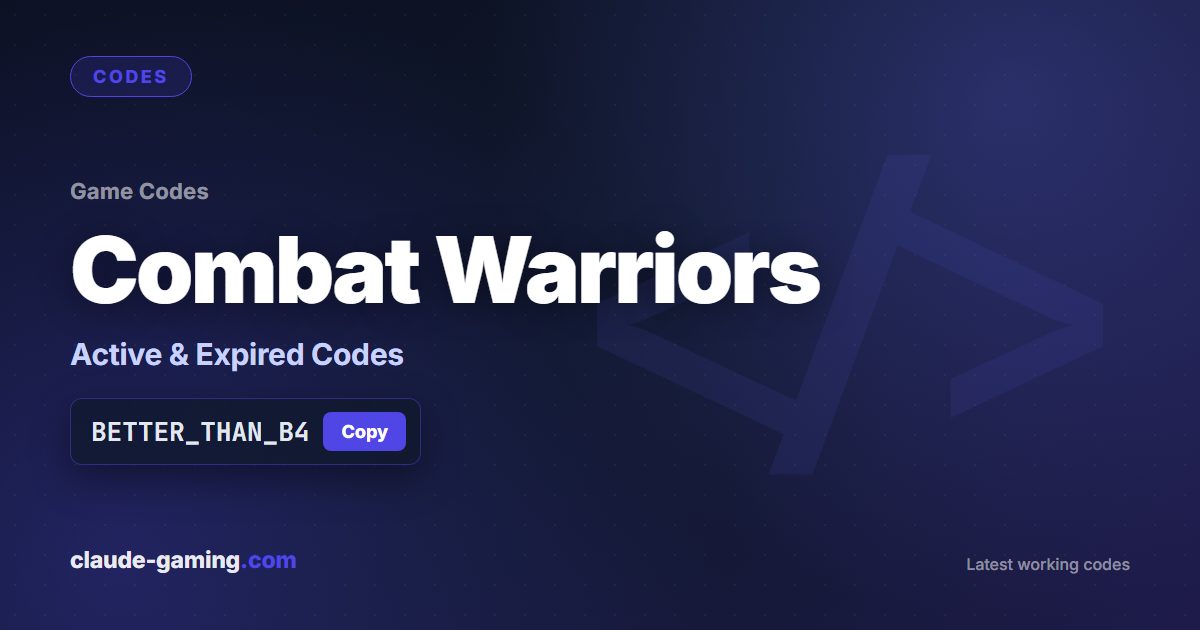 Combat Warriors codes