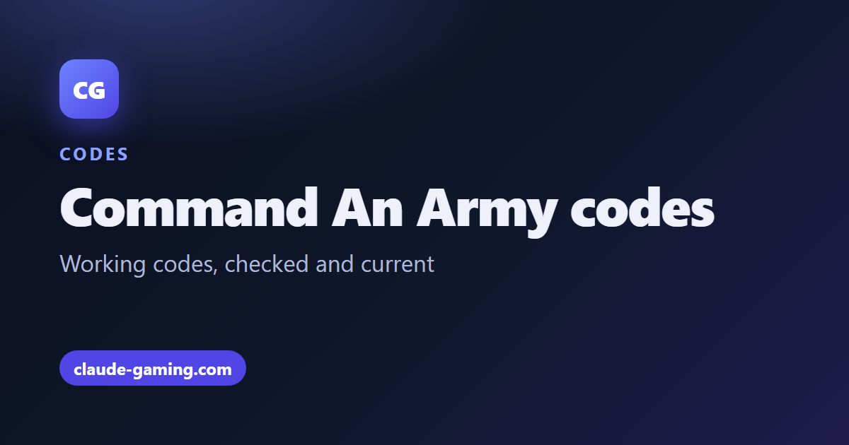 Command An Army codes