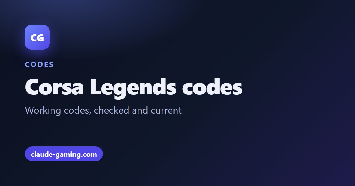 Corsa Legends codes