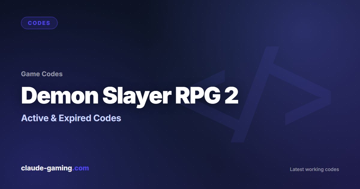 Demon Slayer RPG 2 codes