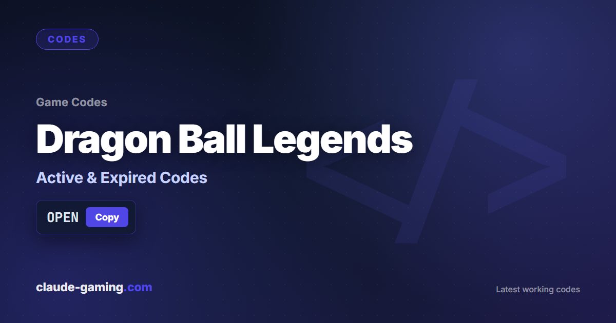 Dragon Ball Legends codes