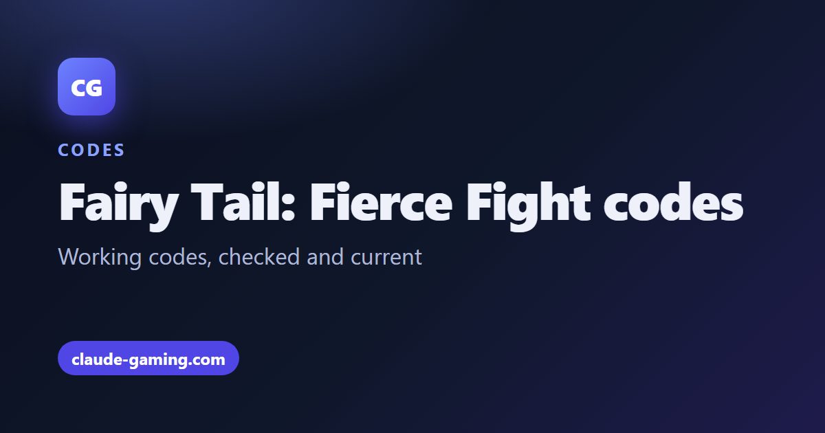 Fairy Tail: Fierce Fight codes
