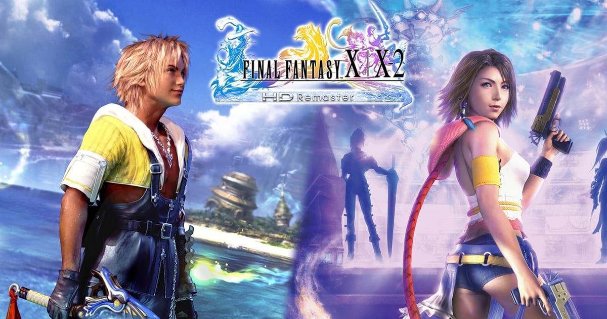 Final Fantasy X/X-2 HD Remaster key art showing Tidus and Yuna back to back