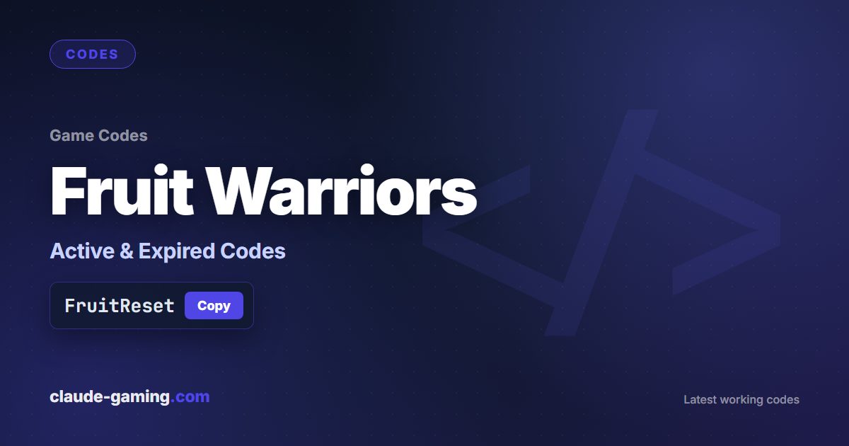 Fruit Warriors codes