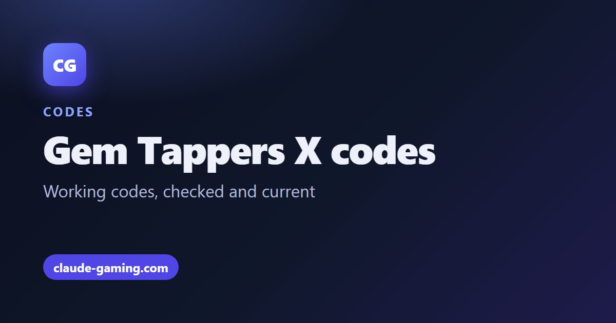 Gem Tappers X codes