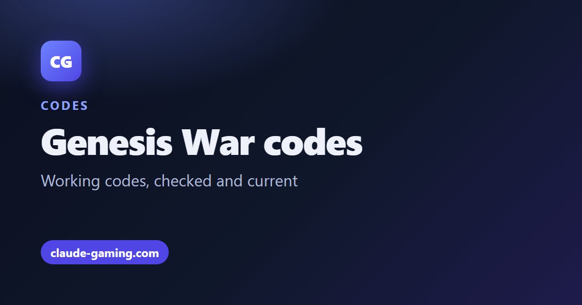 Genesis War codes