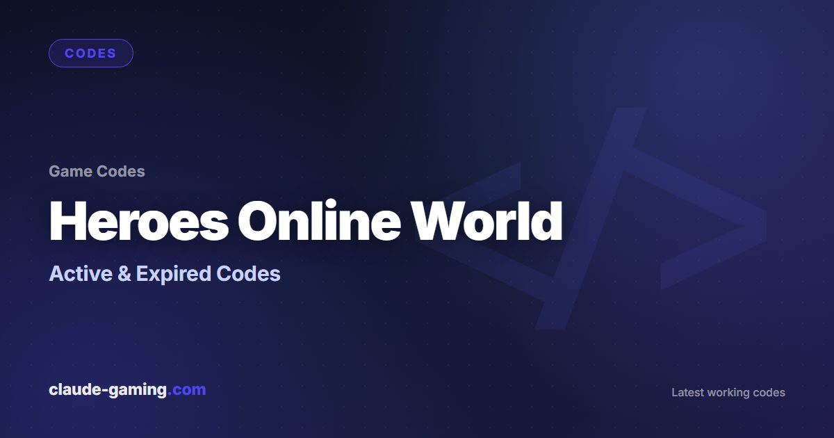 Heroes Online World codes