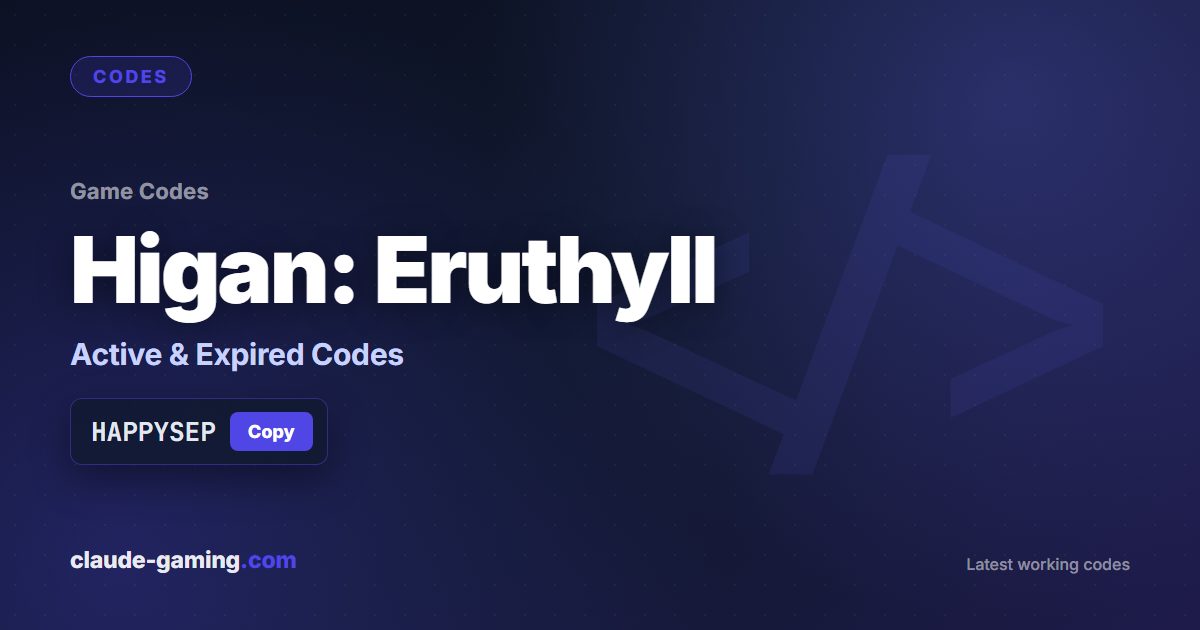 Higan: Eruthyll codes