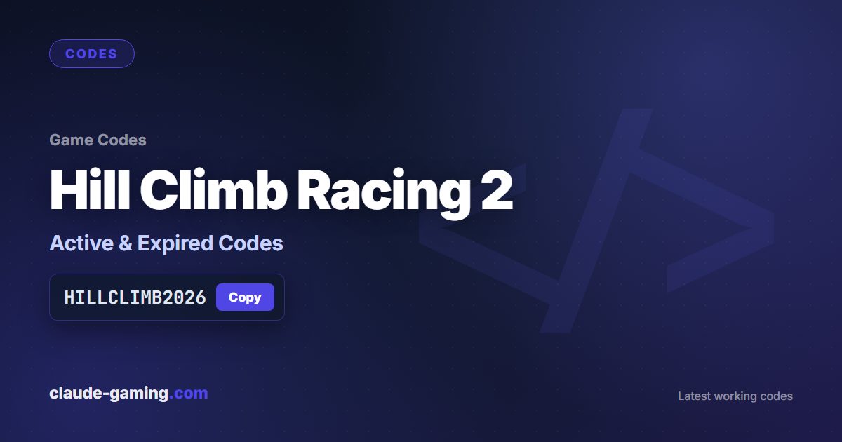 Hill Climb Racing 2 codes
