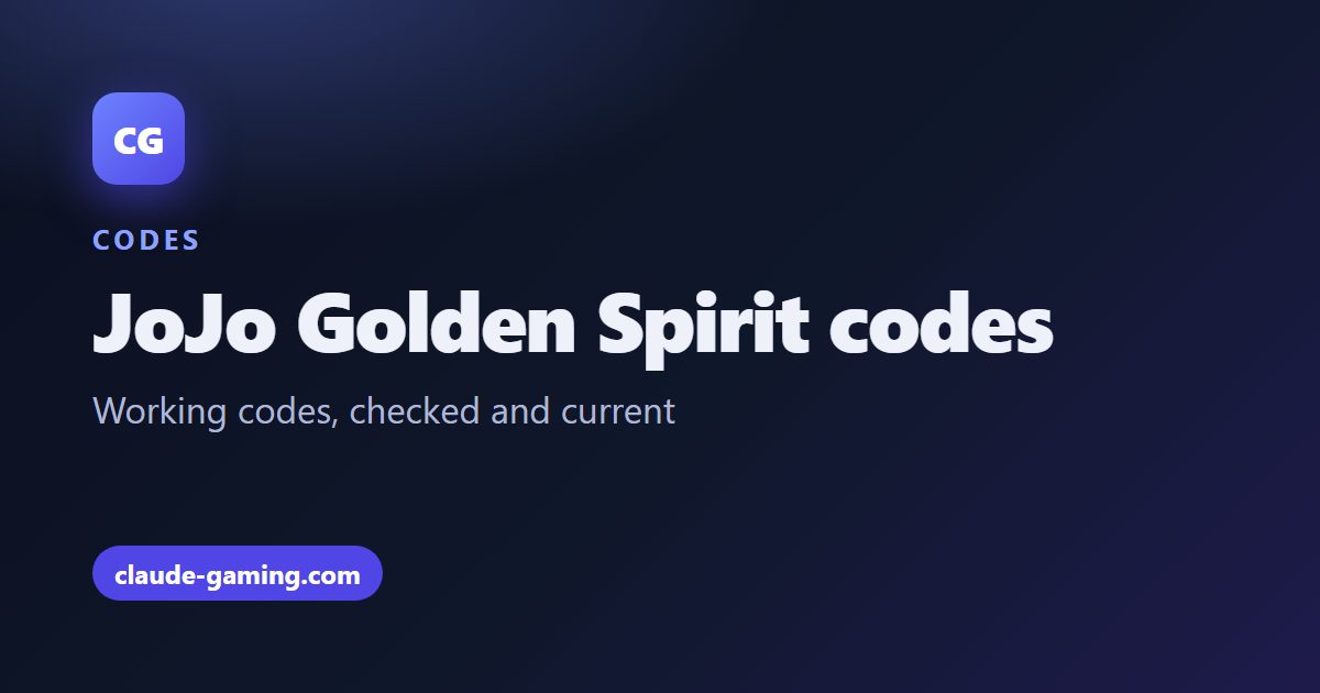 JoJo's Bizarre Adventure: Golden Spirit codes