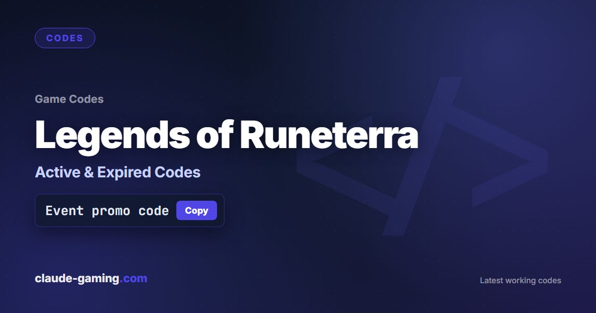 Legends of Runeterra codes