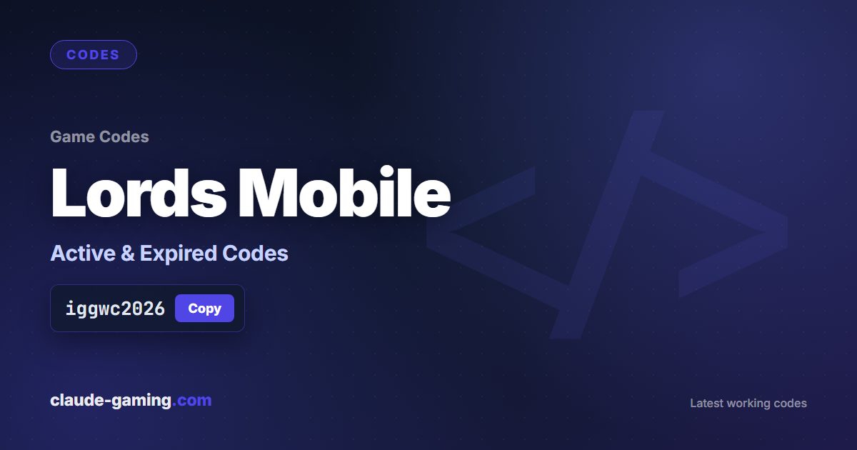 Lords Mobile codes
