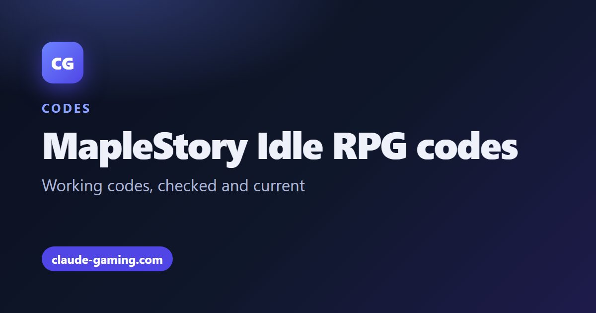 MapleStory Idle RPG codes