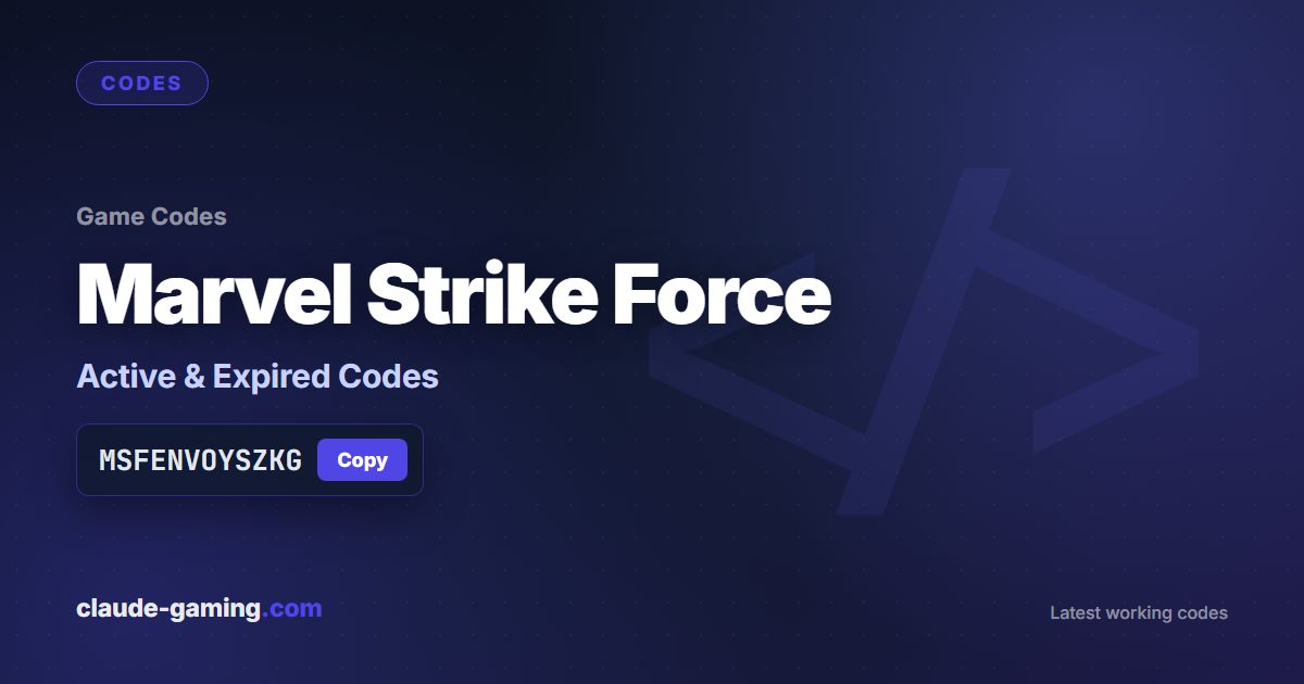 Marvel Strike Force codes