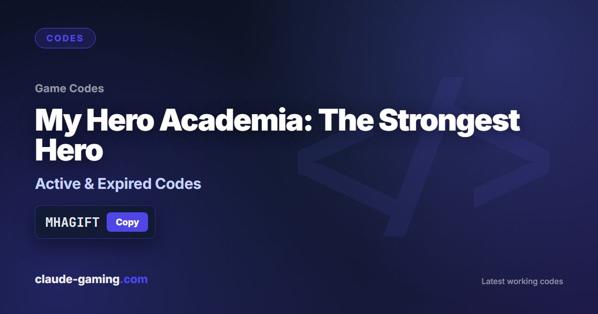 My Hero Academia: The Strongest Hero codes