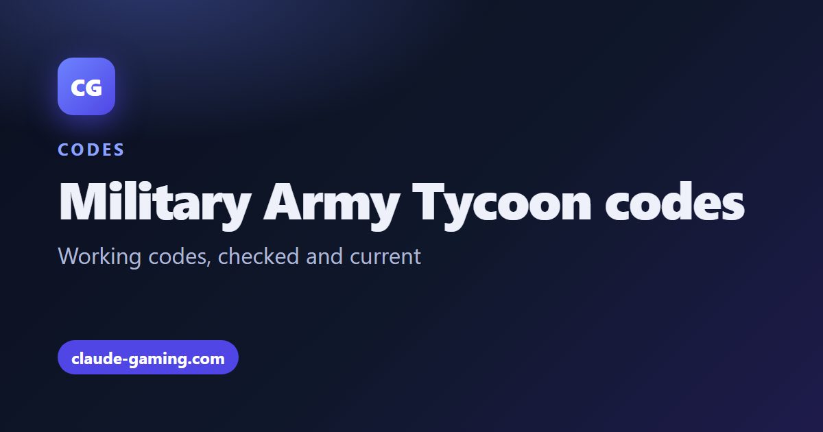 Military Army Tycoon codes