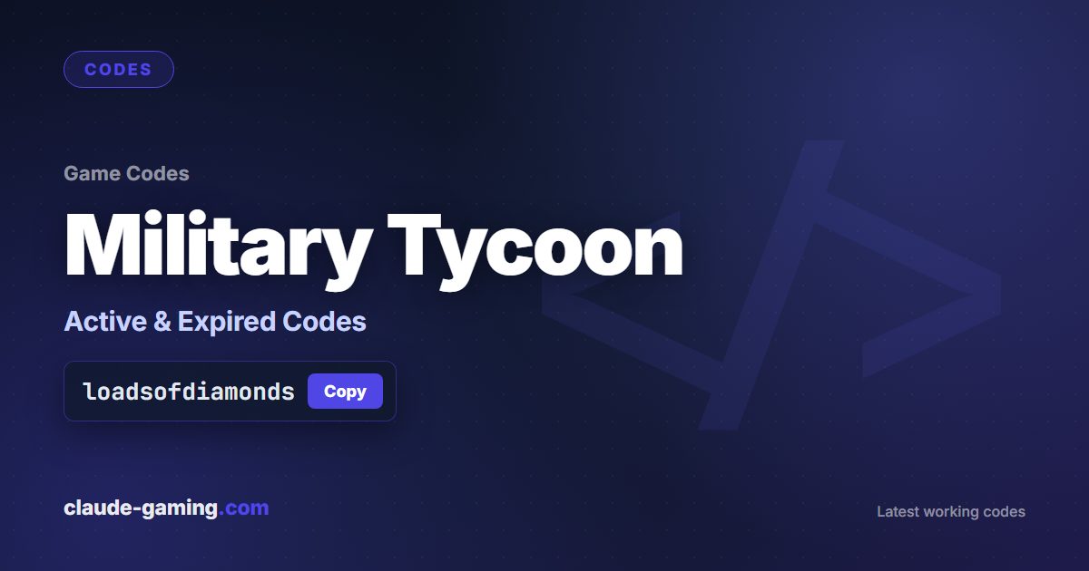 Military Tycoon codes