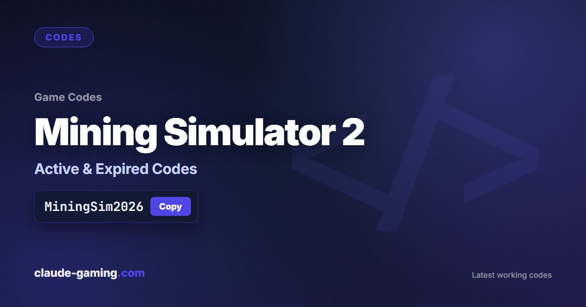 Mining Simulator 2 codes