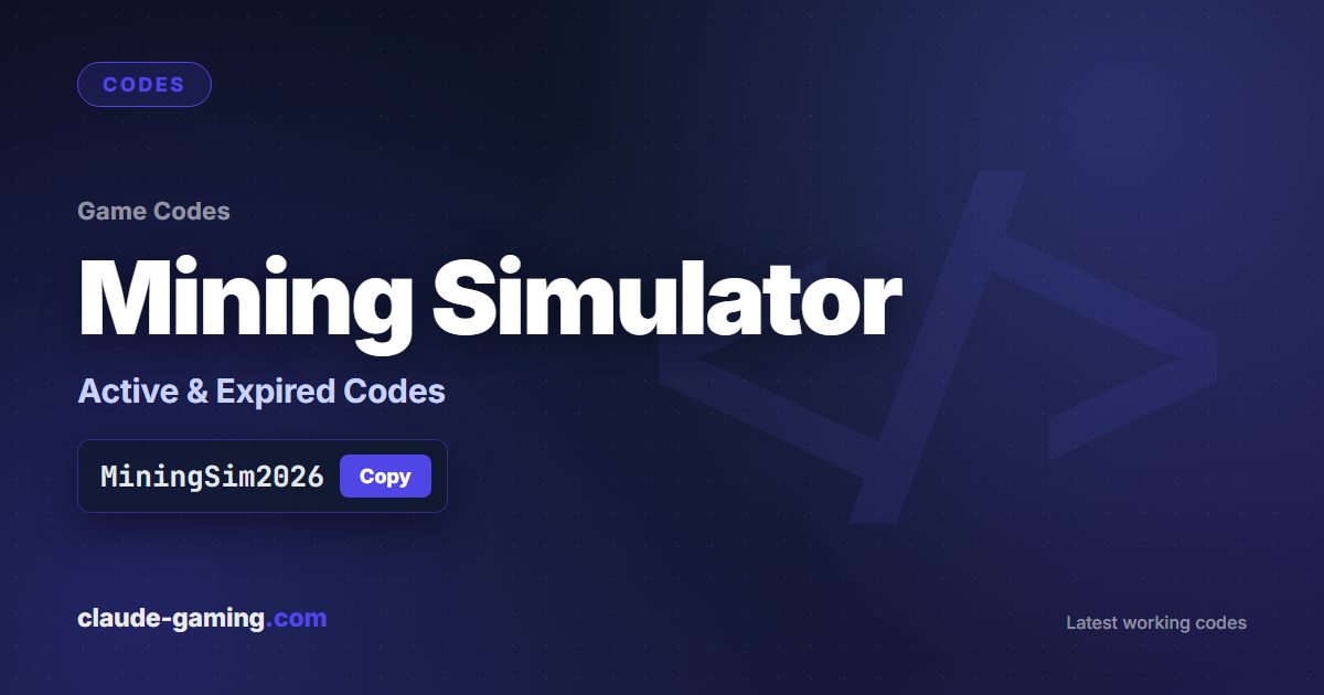 Mining Simulator codes