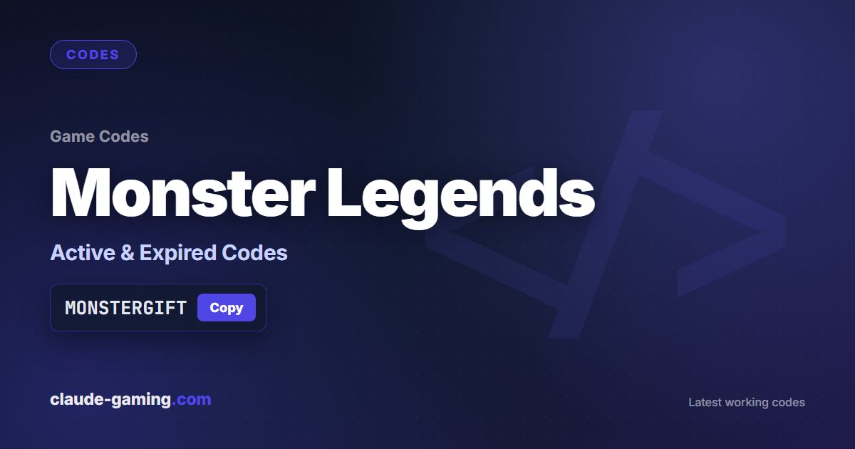 Monster Legends codes
