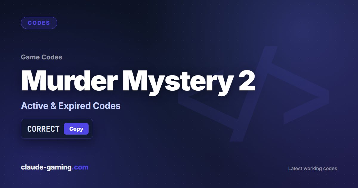 Murder Mystery 2 codes