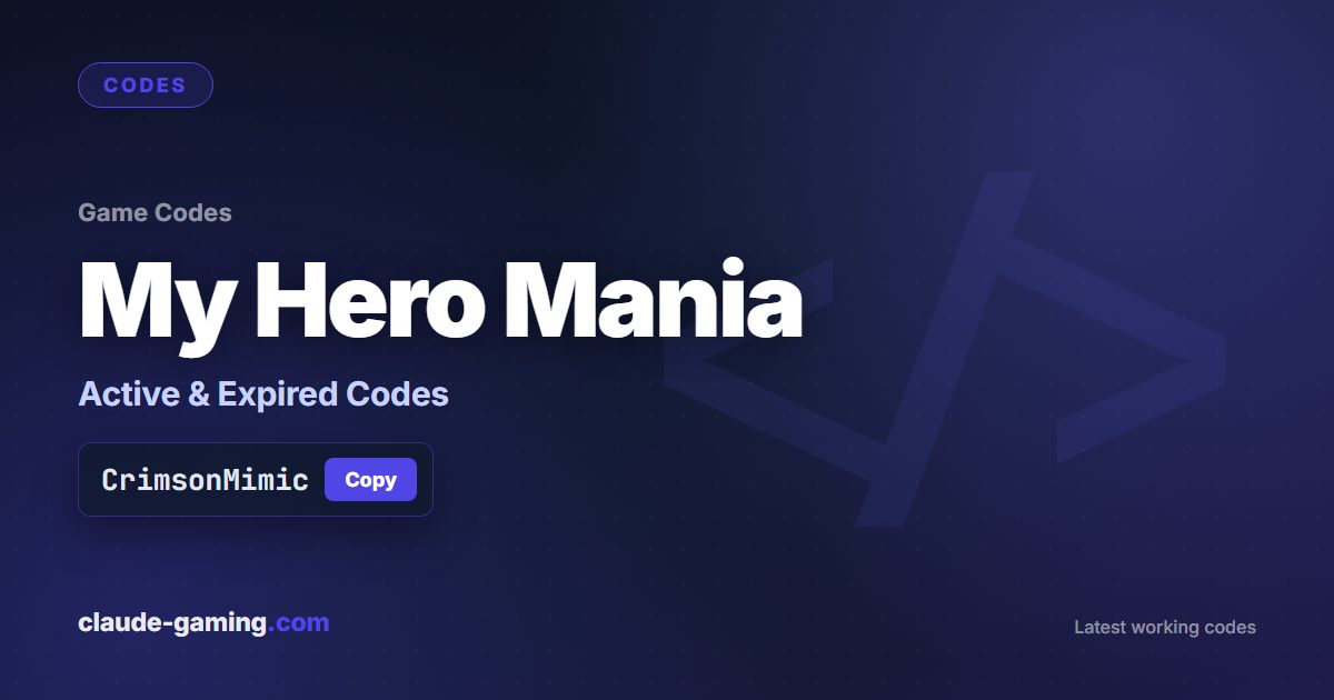 My Hero Mania codes
