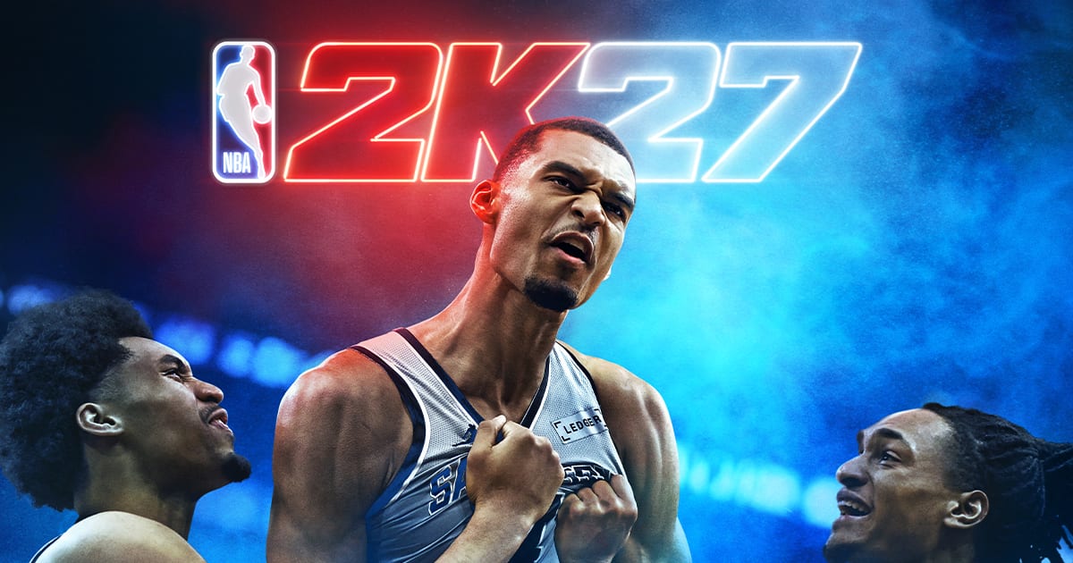 Victor Wembanyama flexing on the NBA 2K27 Standard Edition key art