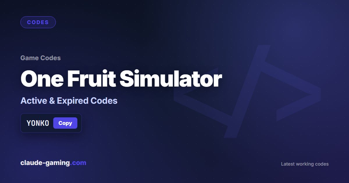 One Fruit Simulator codes